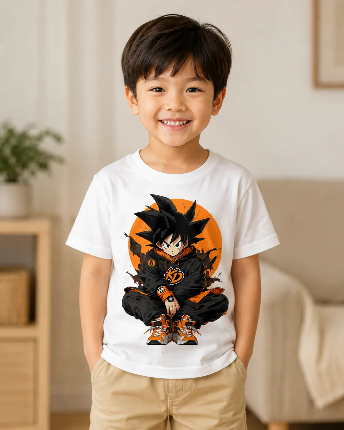 Camiseta Infantil Goku Retro Anime KD